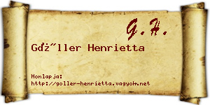 Göller Henrietta névjegykártya