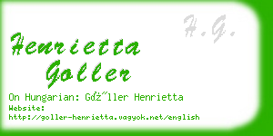 henrietta goller business card